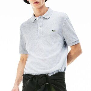 Lacoste Slim Fit Piqué Polo Shirt in Gray Chine Size L